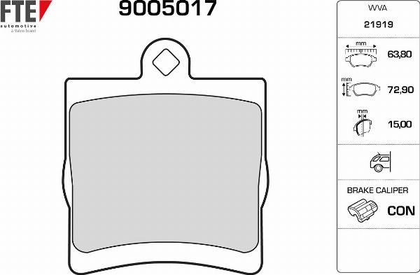 FTE 9005017 - Komplet Pločica, disk-kočnica www.molydon.hr