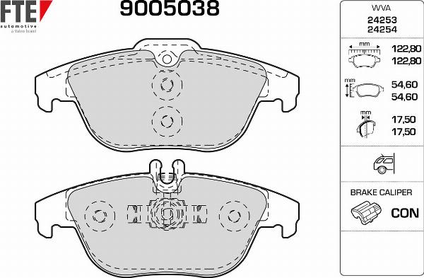 FTE 9005038 - Komplet Pločica, disk-kočnica www.molydon.hr