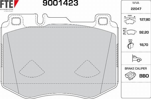 FTE 9001423 - Komplet Pločica, disk-kočnica www.molydon.hr