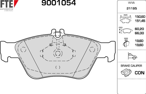 FTE 9001054 - Komplet Pločica, disk-kočnica www.molydon.hr