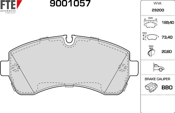 FTE 9001057 - Komplet Pločica, disk-kočnica www.molydon.hr