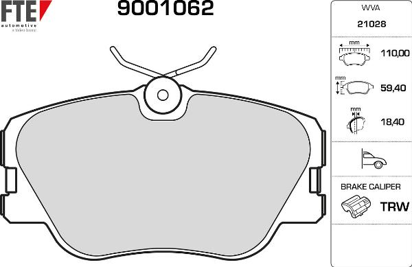 FTE 9001062 - Komplet Pločica, disk-kočnica www.molydon.hr