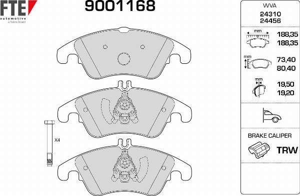 FTE 9001168 - Komplet Pločica, disk-kočnica www.molydon.hr