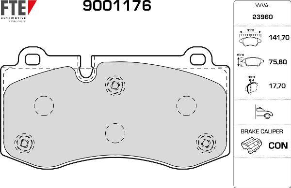 FTE 9001176 - Komplet Pločica, disk-kočnica www.molydon.hr