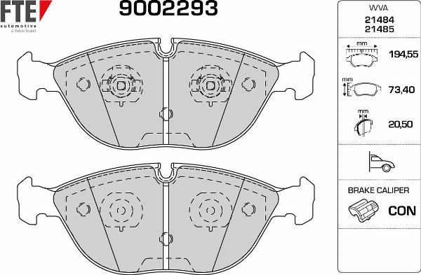 FTE 9002293 - Komplet Pločica, disk-kočnica www.molydon.hr