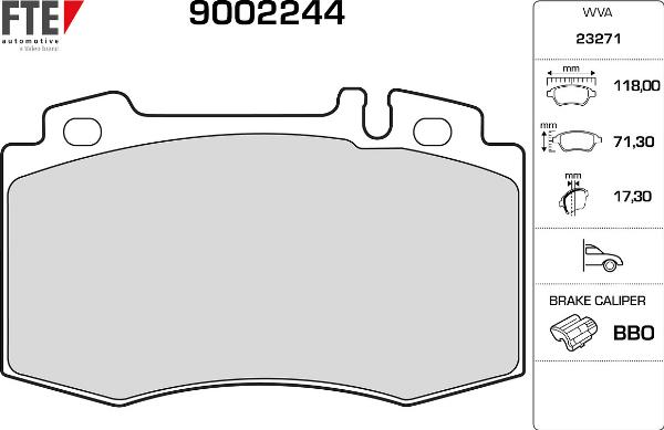 FTE 9002244 - Komplet Pločica, disk-kočnica www.molydon.hr