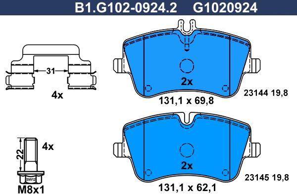 Galfer B1.G102-0924.2 - Komplet Pločica, disk-kočnica www.molydon.hr