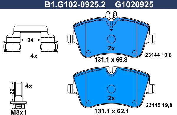 Galfer B1.G102-0925.2 - Komplet Pločica, disk-kočnica www.molydon.hr