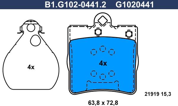Galfer B1.G102-0441.2 - Komplet Pločica, disk-kočnica www.molydon.hr