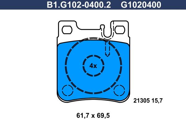 Galfer B1.G102-0400.2 - Komplet Pločica, disk-kočnica www.molydon.hr
