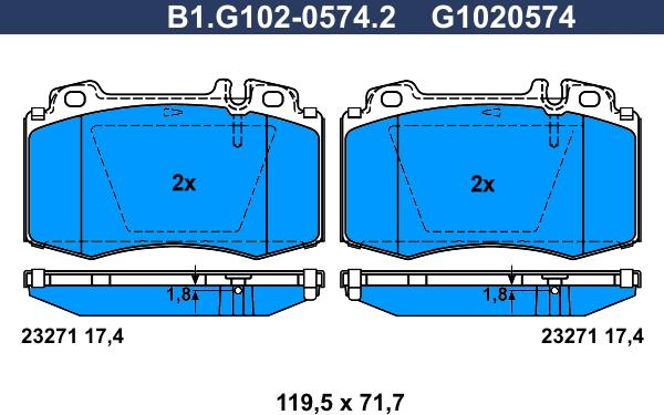 Galfer B1.G102-0574.2 - Komplet Pločica, disk-kočnica www.molydon.hr
