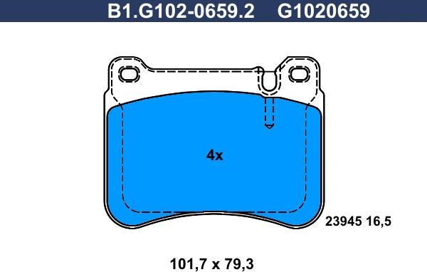 Galfer B1.G102-0659.2 - Komplet Pločica, disk-kočnica www.molydon.hr