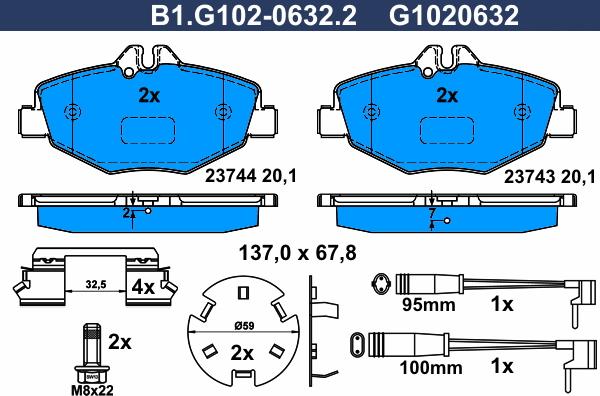 Galfer B1.G102-0632.2 - Komplet Pločica, disk-kočnica www.molydon.hr