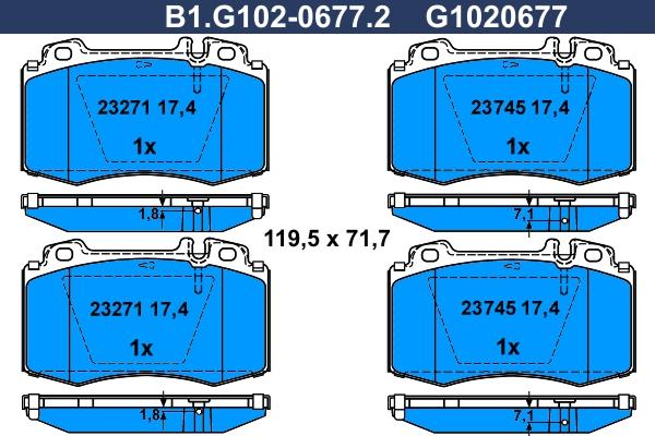 Galfer B1.G102-0677.2 - Komplet Pločica, disk-kočnica www.molydon.hr