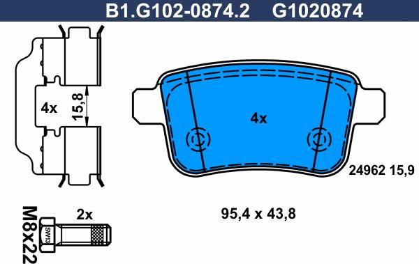 Galfer B1.G102-0874.2 - Komplet Pločica, disk-kočnica www.molydon.hr