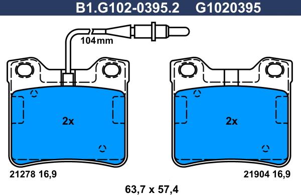 Galfer B1.G102-0395.2 - Komplet Pločica, disk-kočnica www.molydon.hr