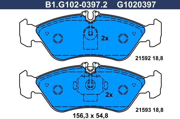 Galfer B1.G102-0397.2 - Komplet Pločica, disk-kočnica www.molydon.hr