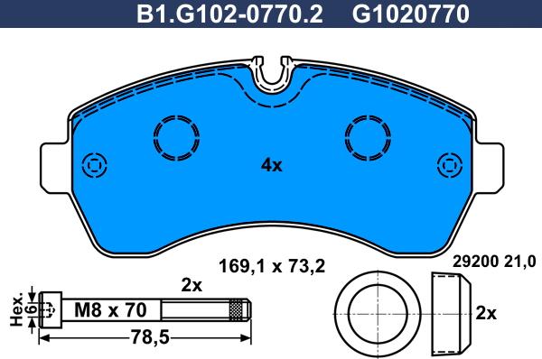 Galfer B1.G102-0770.2 - Komplet Pločica, disk-kočnica www.molydon.hr