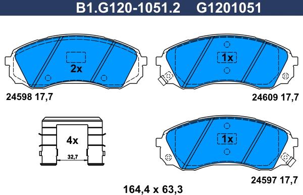 Galfer B1.G120-1051.2 - Komplet Pločica, disk-kočnica www.molydon.hr