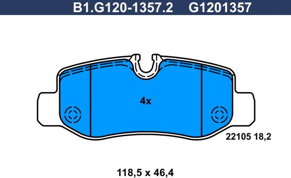 Galfer B1.G120-1357.2 - Komplet Pločica, disk-kočnica www.molydon.hr