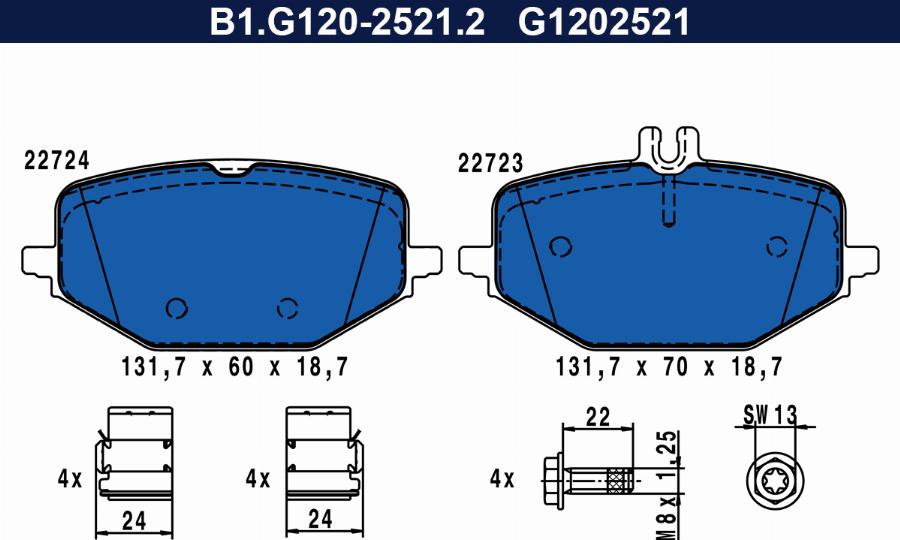 Galfer B1.G120-2521.2 - Komplet Pločica, disk-kočnica www.molydon.hr