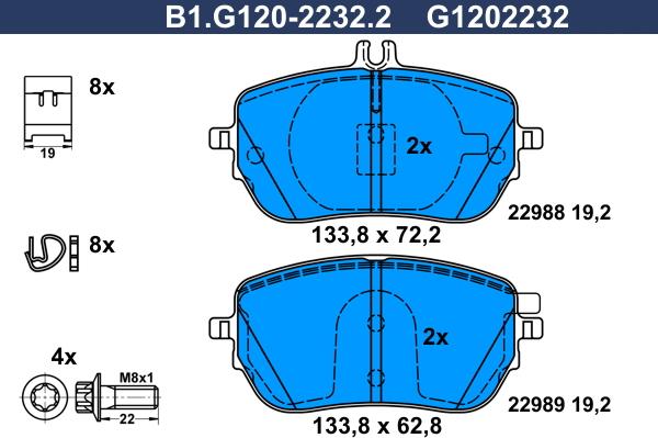 Galfer B1.G120-2232.2 - Komplet Pločica, disk-kočnica www.molydon.hr