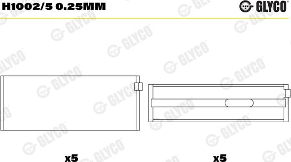 Glyco H1002/5 0.25mm - Ležaj radilice www.molydon.hr