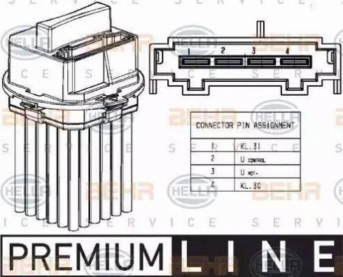 HELLA 5HL 351 321-491 - Regulator, ventilator kabine/unutrasnjeg prostora www.molydon.hr