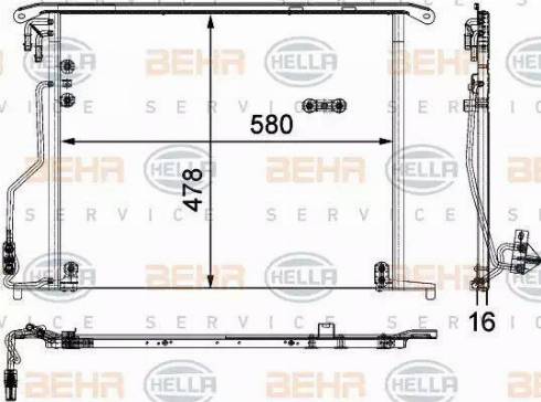 HELLA 8FC 351 301-174 - Kondenzator, klima-Uređaj www.molydon.hr