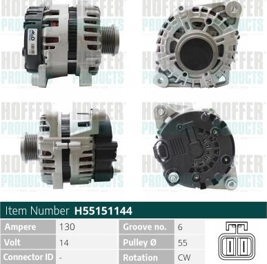 Hoffer H55151144 - Alternator www.molydon.hr