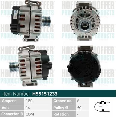 Hoffer H55151233 - Alternator www.molydon.hr