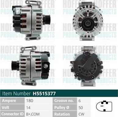 Hoffer H5515377 - Alternator www.molydon.hr