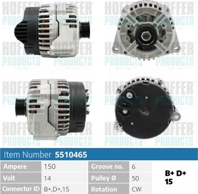Hoffer H5510465 - Alternator www.molydon.hr
