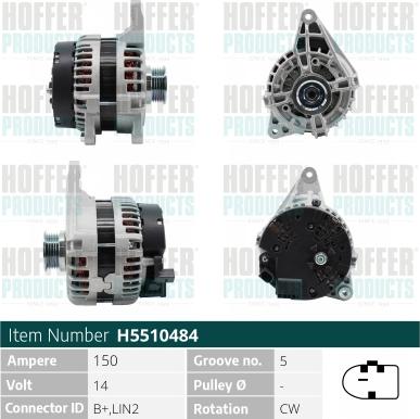 Hoffer H5510484 - Alternator www.molydon.hr