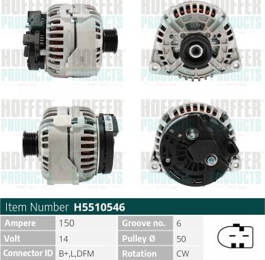 Hoffer H5510546 - Alternator www.molydon.hr