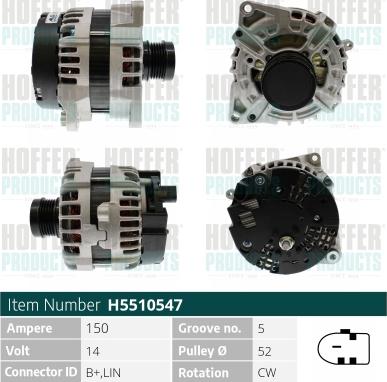 Hoffer H5510547 - Alternator www.molydon.hr