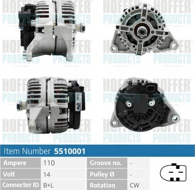 Hoffer H5510718 - Alternator www.molydon.hr