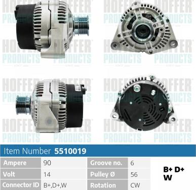 Hoffer H5510019 - Alternator www.molydon.hr