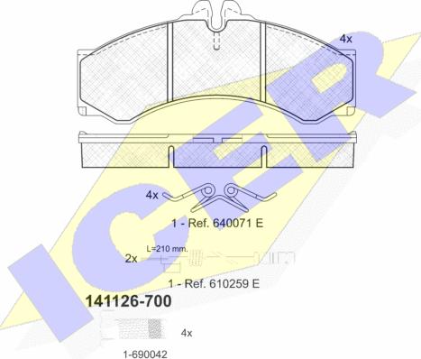 Icer 141126-700 - Komplet Pločica, disk-kočnica www.molydon.hr