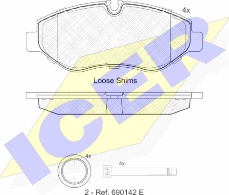 Icer 141786 - Komplet Pločica, disk-kočnica www.molydon.hr