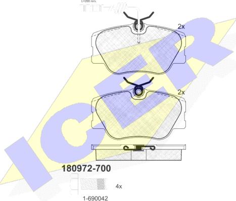 Icer 180972-700 - Komplet Pločica, disk-kočnica www.molydon.hr