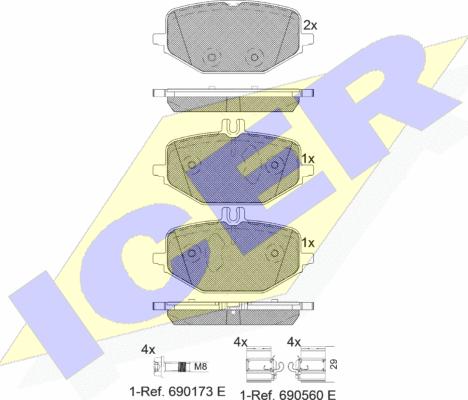 Icer 182371-203 - Komplet Pločica, disk-kočnica www.molydon.hr