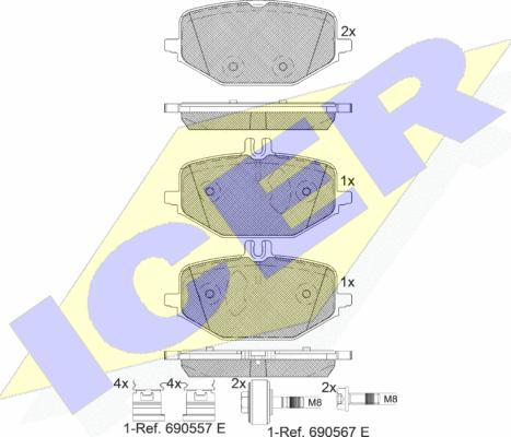 Icer 182371 - Komplet Pločica, disk-kočnica www.molydon.hr