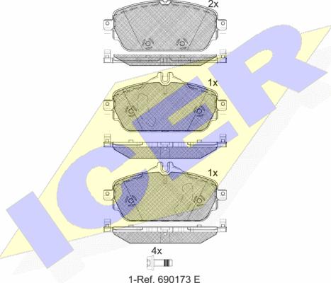 Icer 182212 - Komplet Pločica, disk-kočnica www.molydon.hr