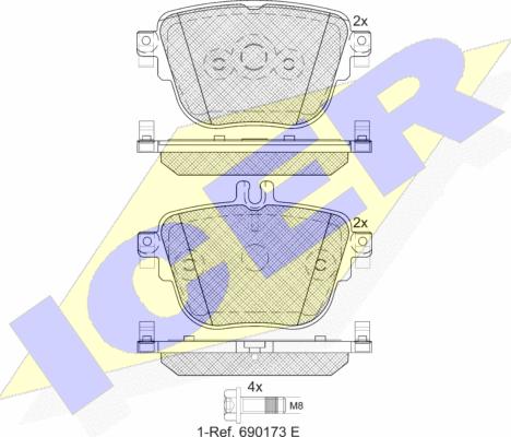 Icer 182289 - Komplet Pločica, disk-kočnica www.molydon.hr