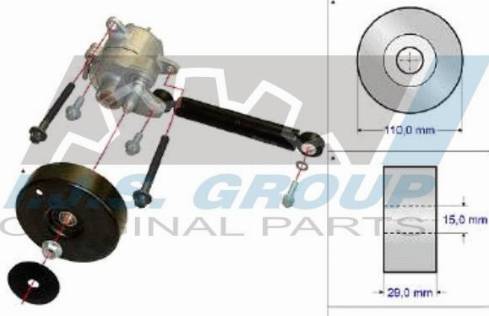 IJS GROUP 93-2267 - Set za popravak, Natezač klinastog rebrastog remena www.molydon.hr