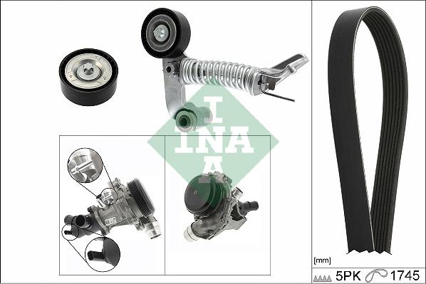 INA 529 0319 30 - Vodena pumpa + garnitura klinastog rebrastog remena www.molydon.hr