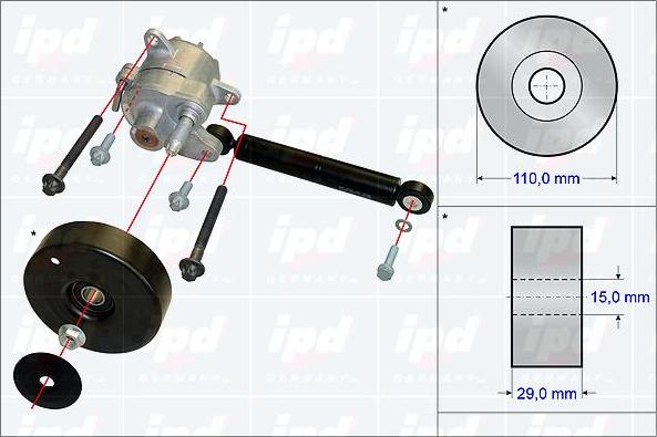 IPD 15-3861 - Set za popravak, Natezač klinastog rebrastog remena www.molydon.hr