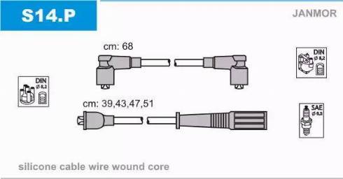 Janmor S14.P - Set kablova za paljenje www.molydon.hr