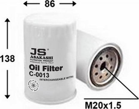 JS Asakashi C0013 - Filter za ulje www.molydon.hr